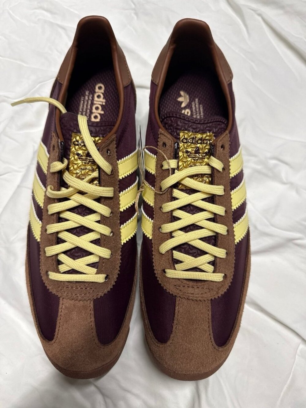Adidas Brown Yellow Athletic Shoes Sneakers
